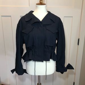 Milly Cropped Utility Cinch Waist Jacket Large